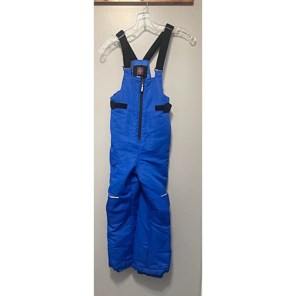 Swiss+Tech Insulated Snow Bib Pants Blue/Black Kids S (6-7) Winter Ski